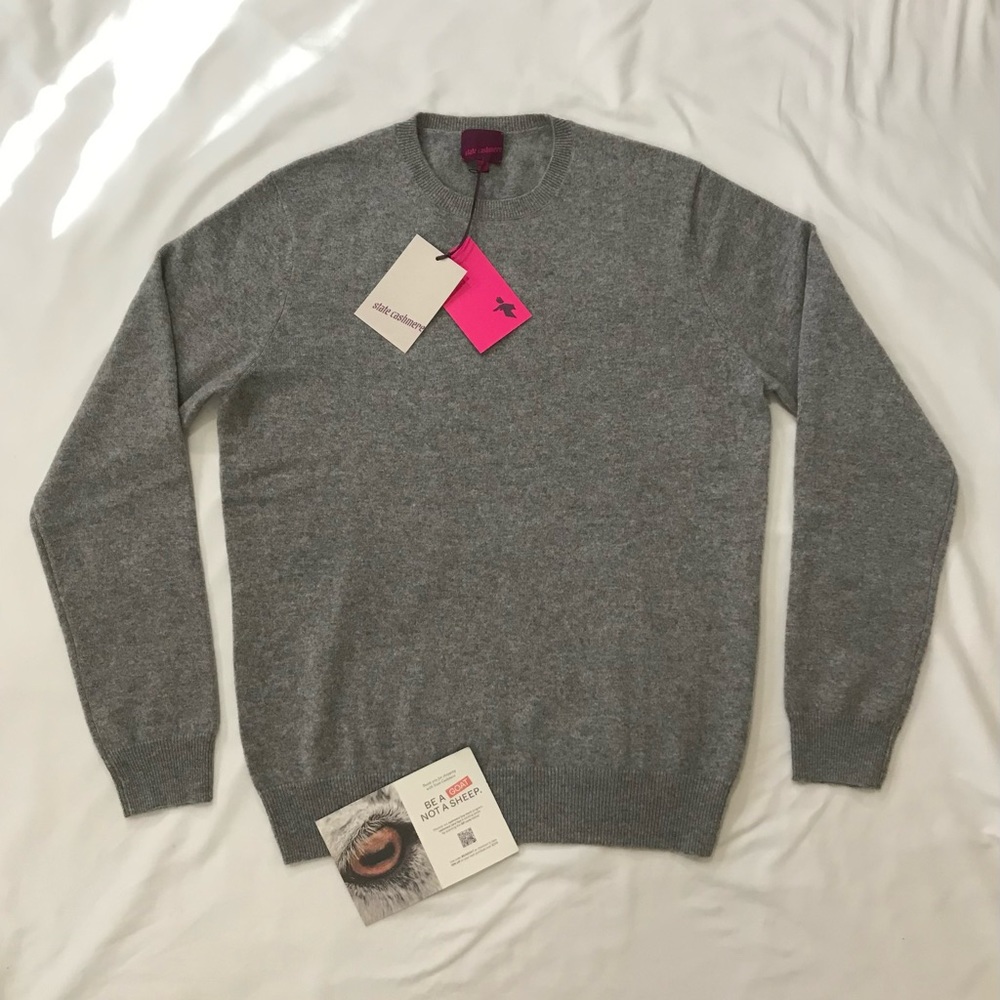 Women State cashmere grey essentials crew neck sweater